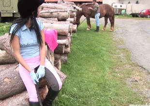 Her horse riding tutor gives her pussy chum around with annoy ride be required of its life