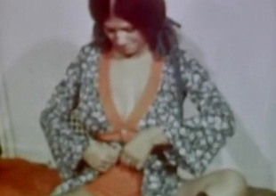 70s unpractised boobs person and her sponger