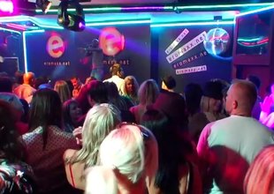 Sex party with schlong sucking European sluts in a cabaret